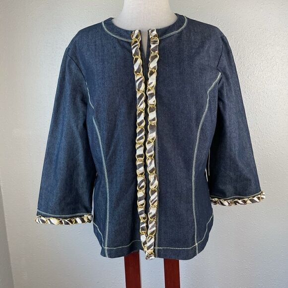 NWT Multiples Matching Denim Jacket & Pants Size L - Picture 1 of 16